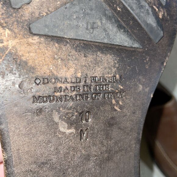 Donald Pliner Italy Men’s Dress Loafers Size 10 M Brown Leather Going out Party - Picture 2 of 12